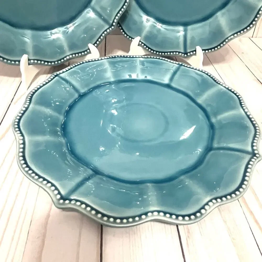 The Pioneer Woman 3-10.5” Denim Dinner Plate Paige Stoneware Crackle Finish